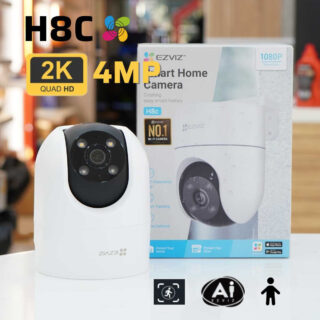Camera Ezviz H8C 2K 4MP, đèn còi báo động, wifi quay quét ngoài trời